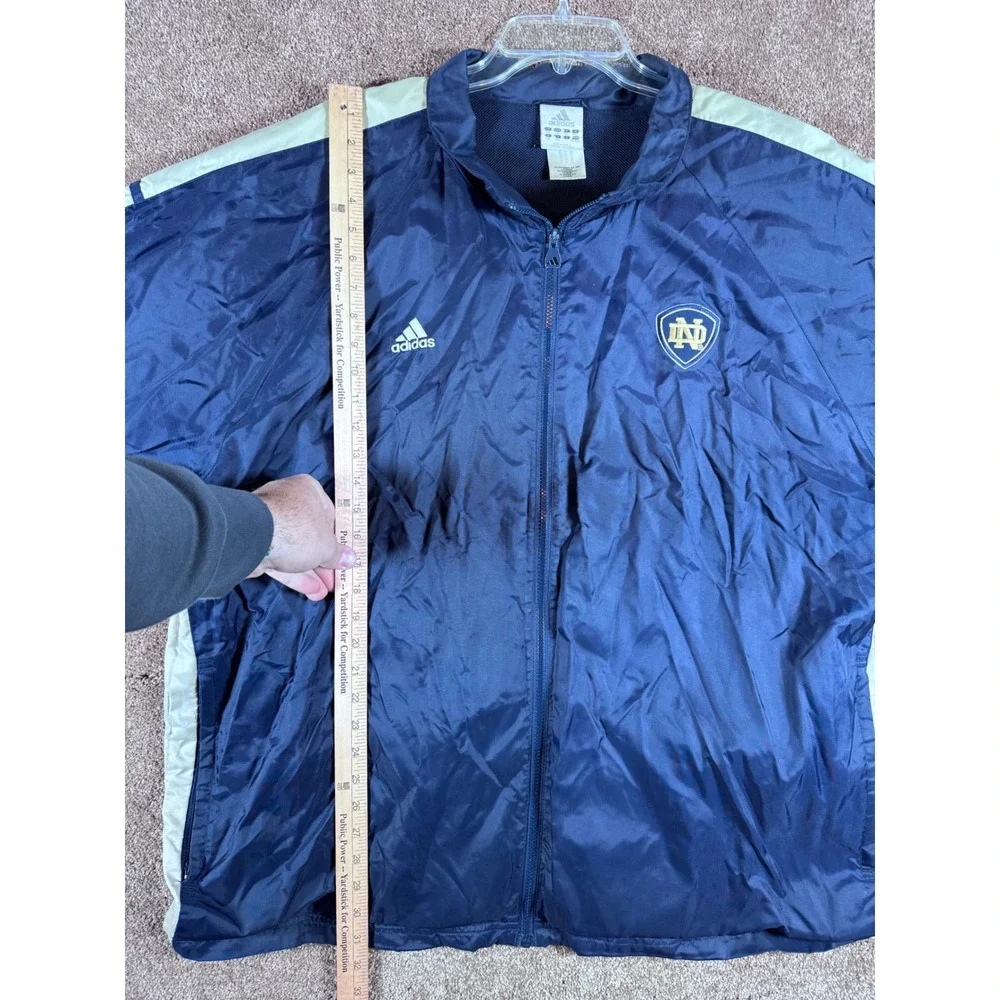 Vintage Adidas Notre Dame Fighting Irish Navy Blue‎ Full Zip Jacket Men's XXL